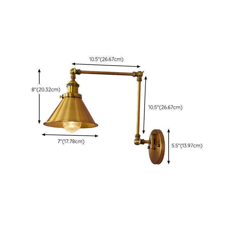 Modern Wall Light Fixture Metal 1 Light Wall Mounted Lighting in Gold