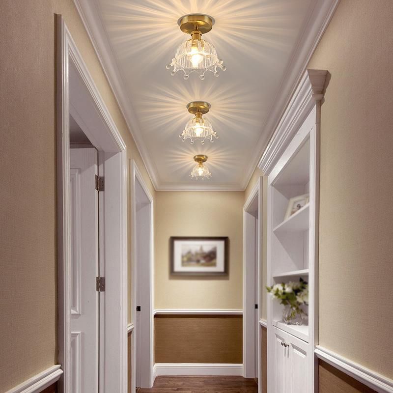 Modern Ceiling Mount Light 1-Light Ceiling Light with Glass Shade for Bedroom
