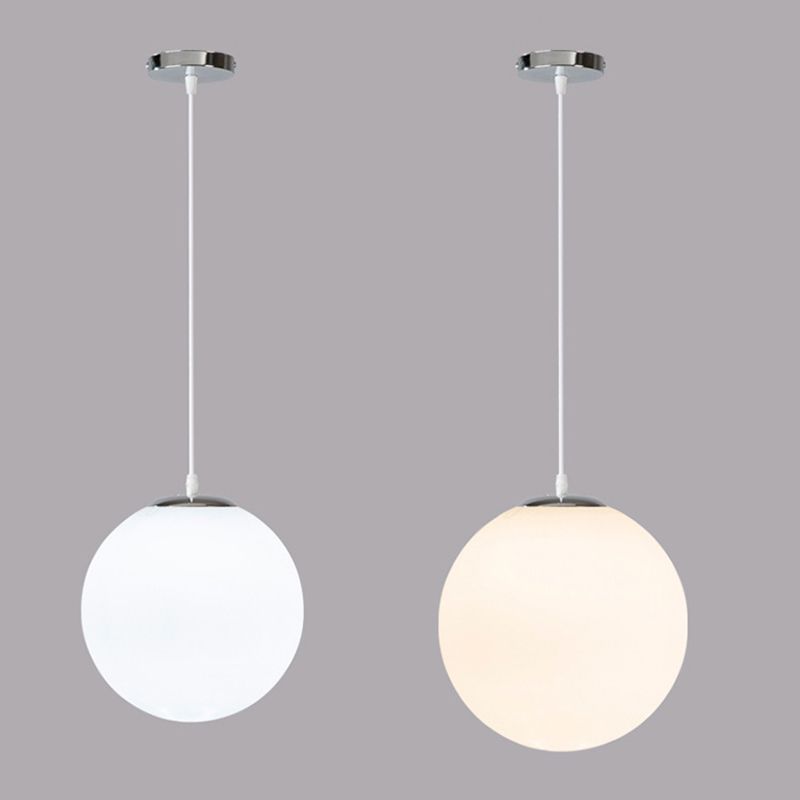 1 Light Ball Hanging Ceiling Light Modern Style Glass Hanging Lamp Kit