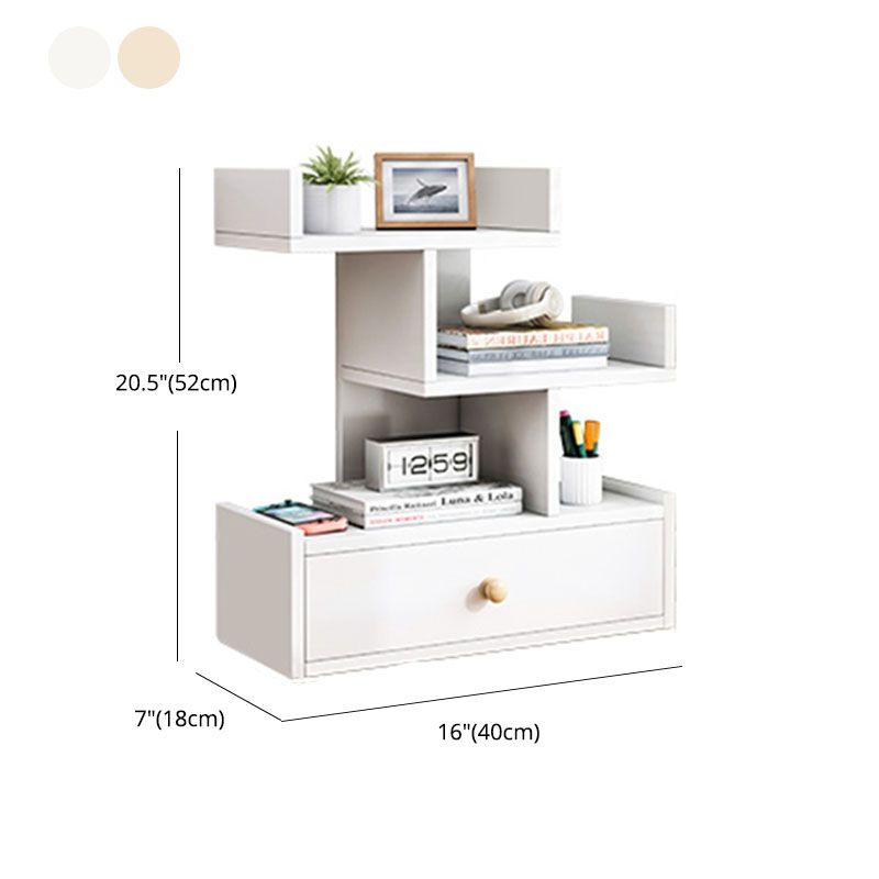 Geometry Artificial Wood Bookshelf Modern Open Storage Bookcase