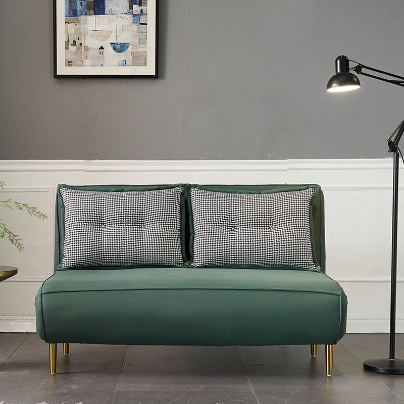 Green Faux leather Convertible Sofas 32.67" Wide Contemporary Foldable Sleeper Sofa