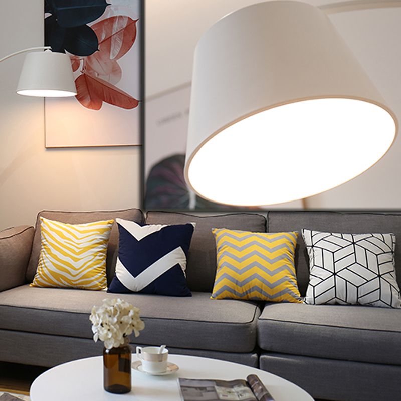 Macaron Metal Floor Reading Lamp Arcuate 1-Light Floor Light for Living Room