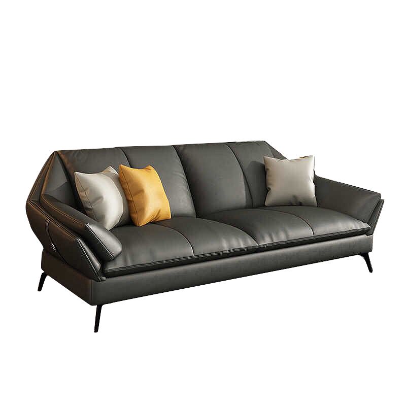 Down Fill Cushions Leather Living Room Pillow Top Arm Modular Sofa & Chaise