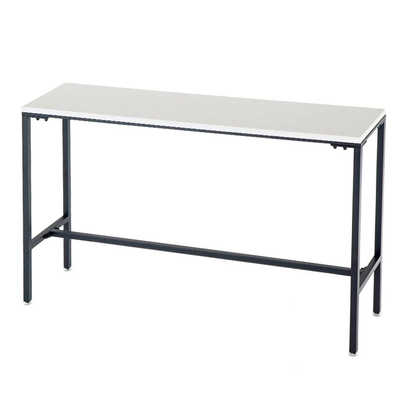 Modern Style Bar Table Faux Marble Fixed Bistro Bar Desk with Footrest