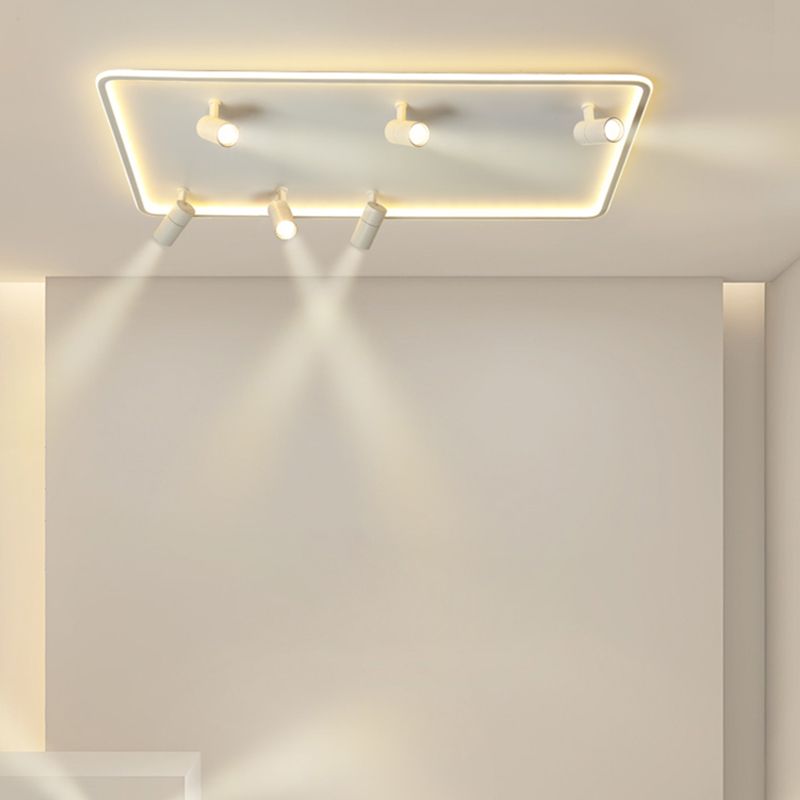 Square Cube Flush Mount Industrial Style Metal LED Flush Light with 6 Spotlights