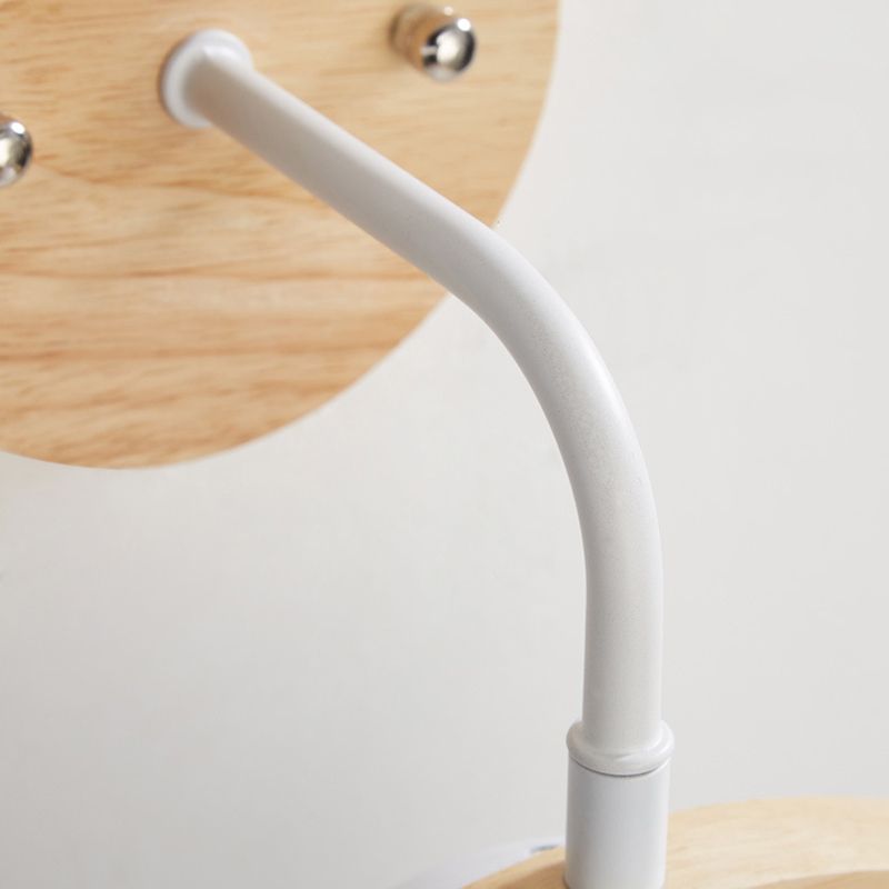 Moderner Stil rund geformte Wandlampe Holz 1 Leichte Wandbeleuchtung mit Glasschatten
