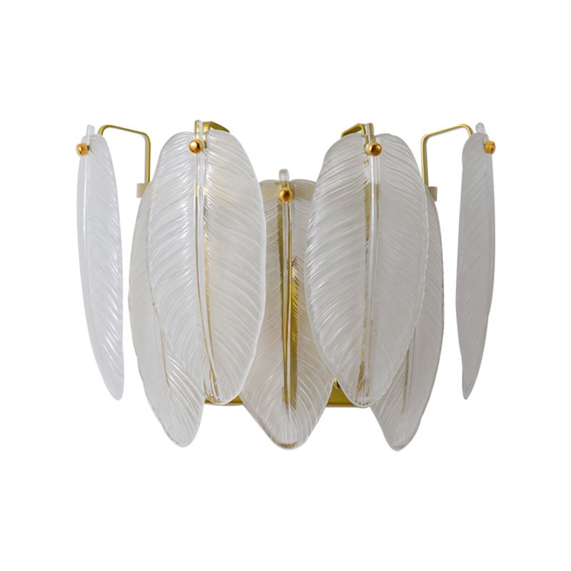 Modern Style Geometric Wall Mounted Lamps Glass 2 Lights Wall Sconces in White