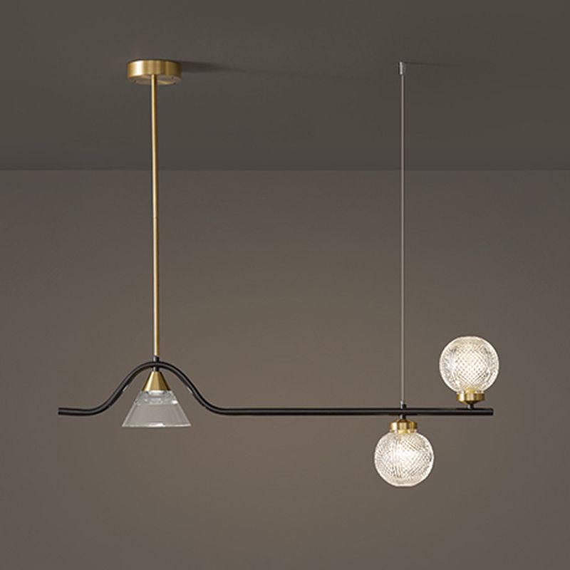 Black/Golden Kitchen Island Lighting Glass Ceiling Light for Living Room