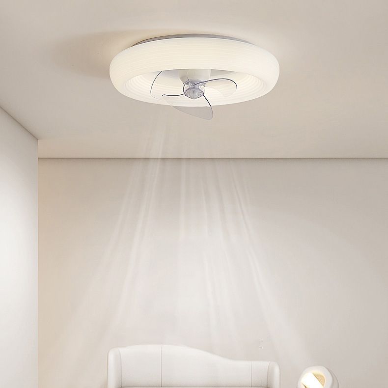 Modernism White Single Ceiling Fan Lamp LED Ceiling Fan Light with Acrylic