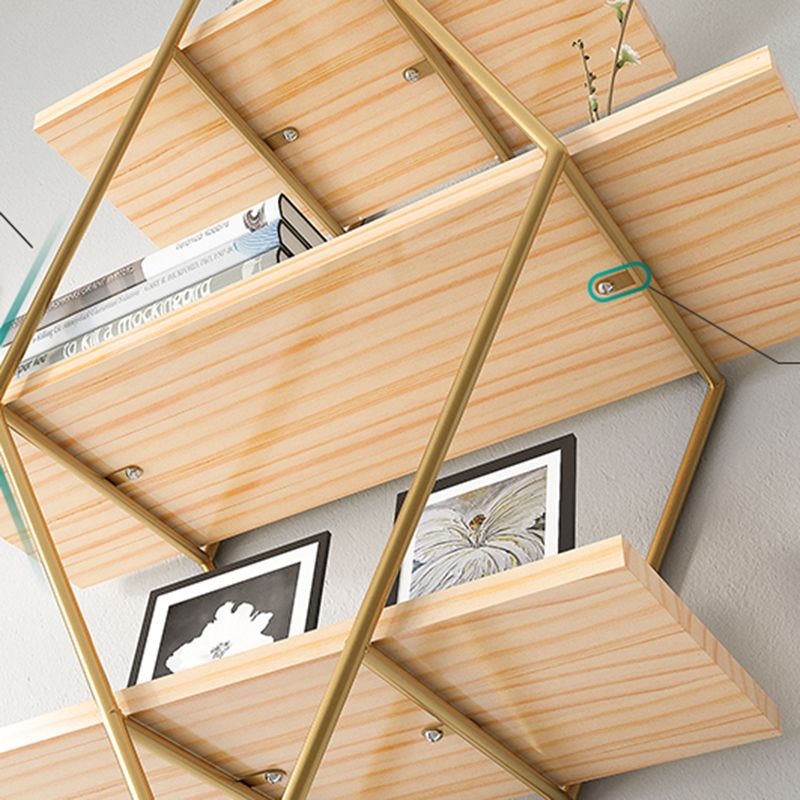 Luxury Floating Bookshelf Metal Lozenge Open Back Book Shelf