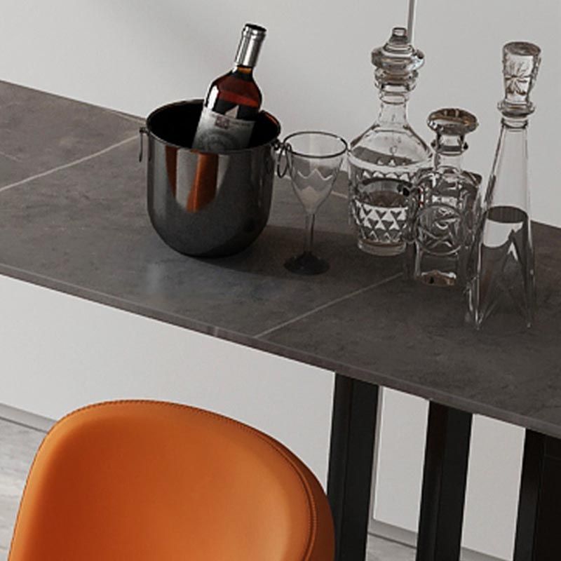 Industrial Style Stone Top Bar Table Steel Pedestal Bistro Table