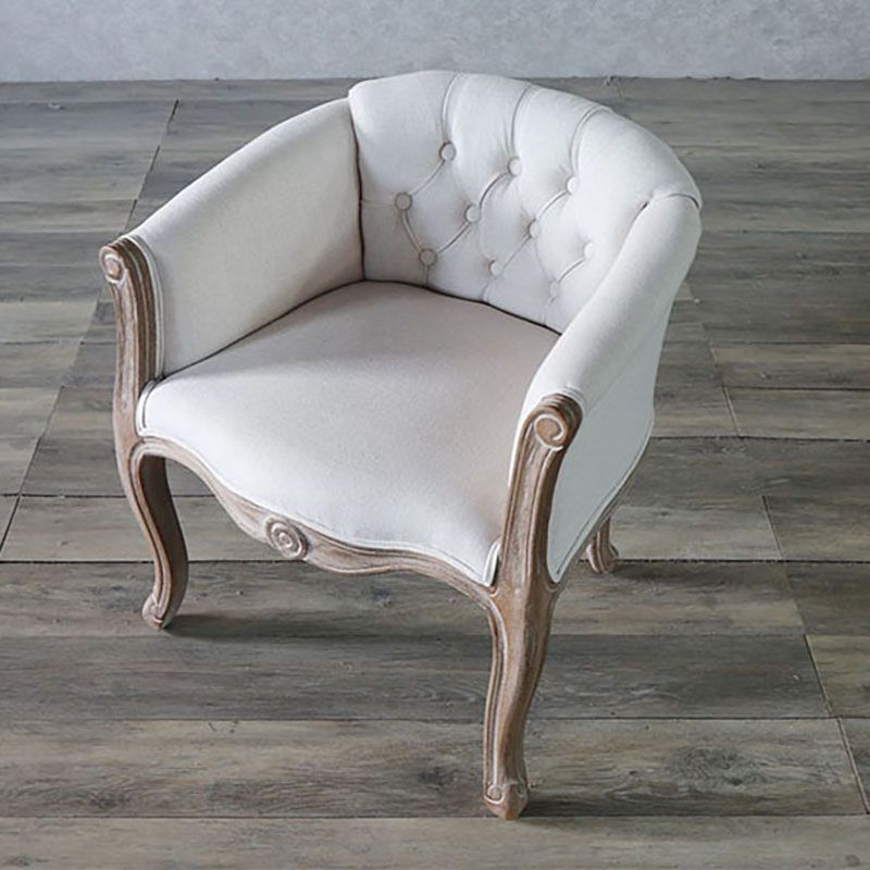 Matte Finish Solid Back Chair Farmhouse Coffee Shop Fabric Arm Chair