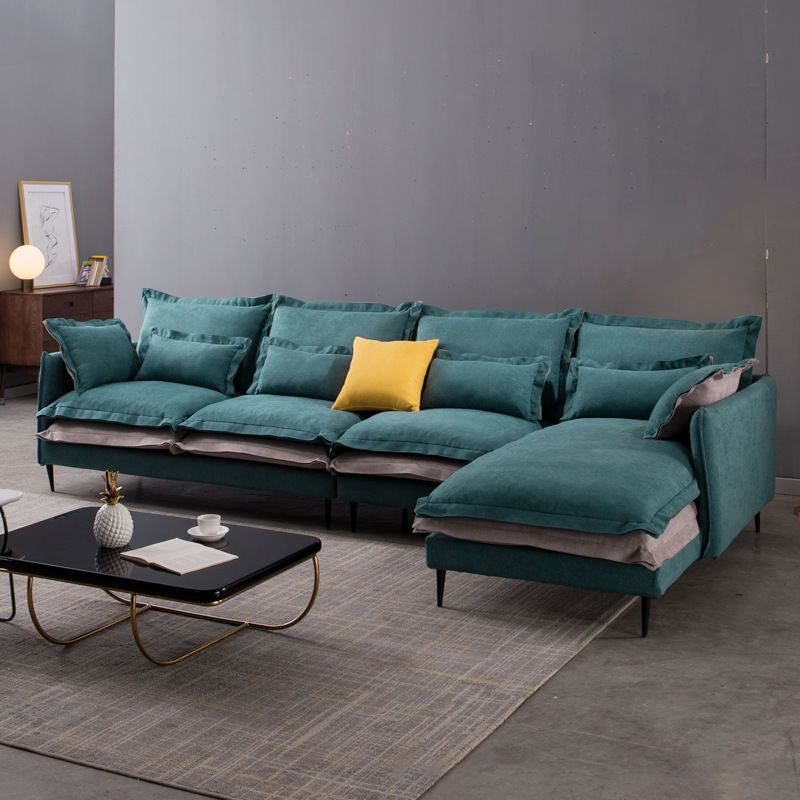 Scandinavian 5-seater Fabric Sectional L-shape Slipcovered Sectional