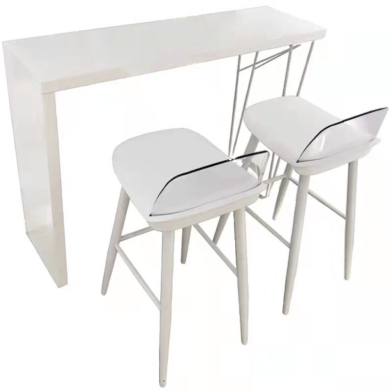 Industrial Style Bar-stool with 4 Legs Low Back PP Seat for Kitchen Bar
