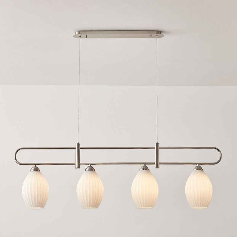 Nordic Style Iron Hanging Lamp Ellipse Shape Island Light Fixture for Living Room
