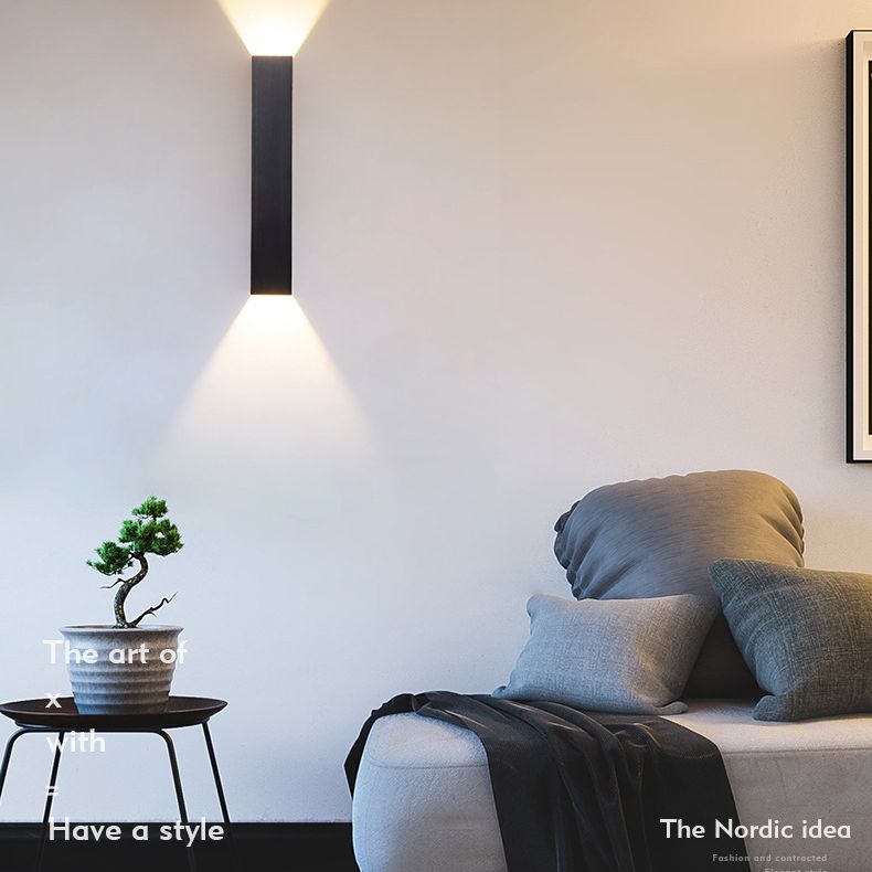 2 luces de pared geométrica de pared moderna de estilo de metal de estilo simple
