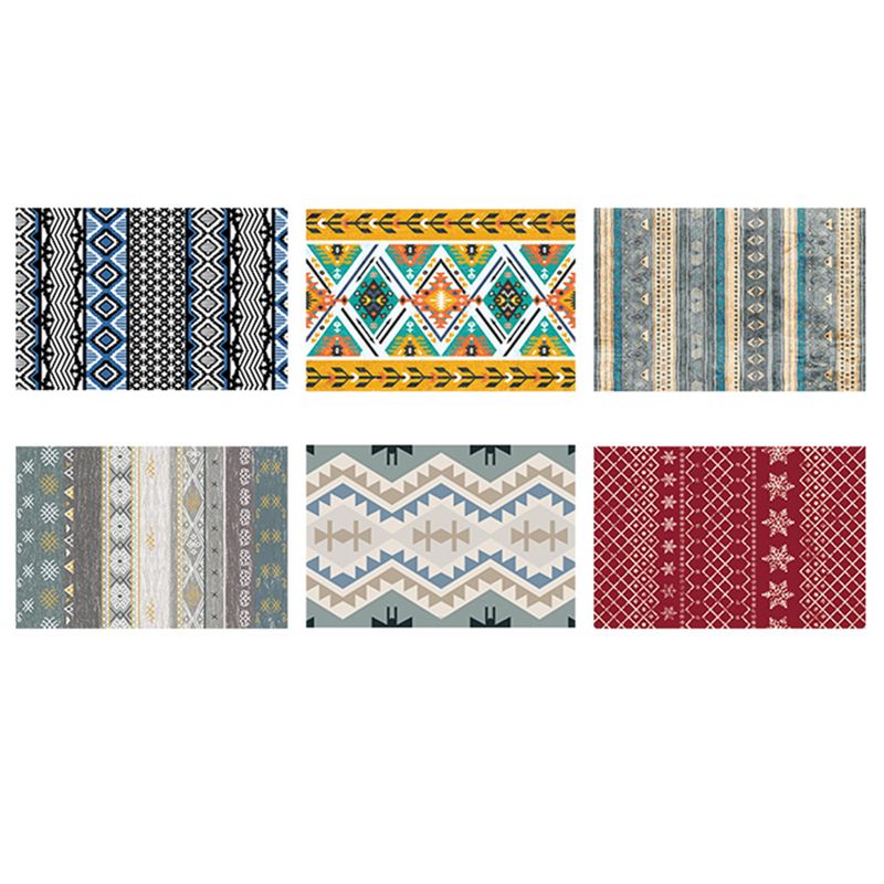 Bohemian Normatischer Stammesgebiet Teppichfarbe gemischte Polyester Teppich Anti-Rutsch-Rücken-Teppich für die Heimdekoration