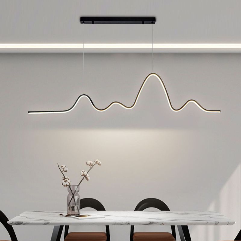 Modern Style Geometric Shape Island Pendant Acrylic Island Light Fixtures for Living Room