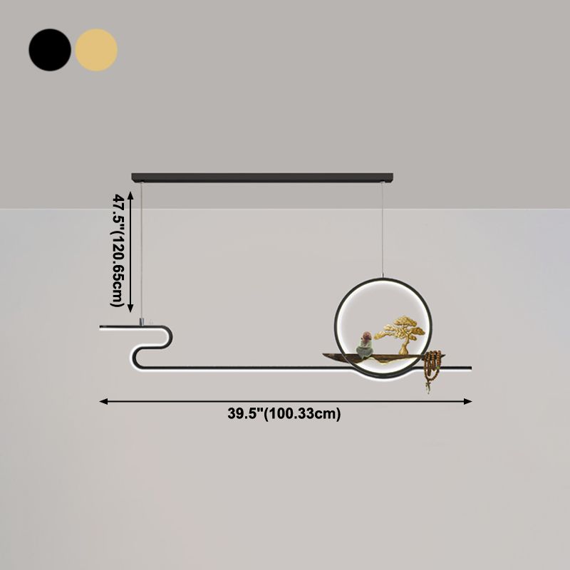 Ideas de iluminación de isla lineal Iluminación colgante de 2 luces de metal contemporáneo