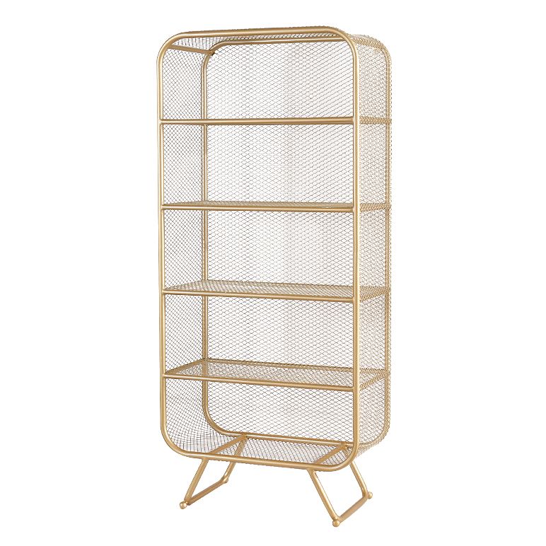 Modern Standard Bookcase Metal Bookshelf with Rectangle Shelves