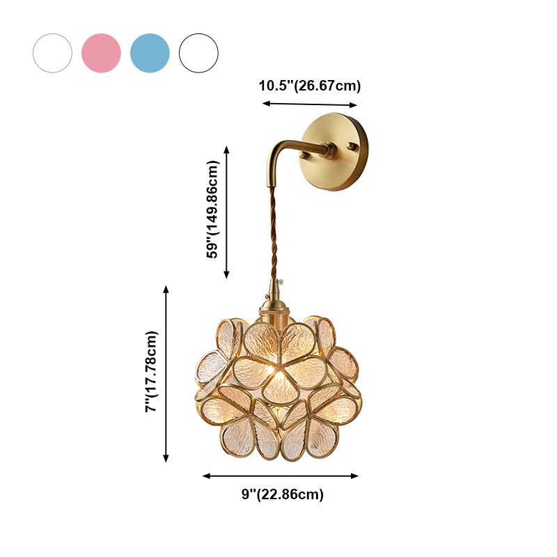 Moderner Blumenwandmontierhellglas 1 Leichte Wandmontagelampe