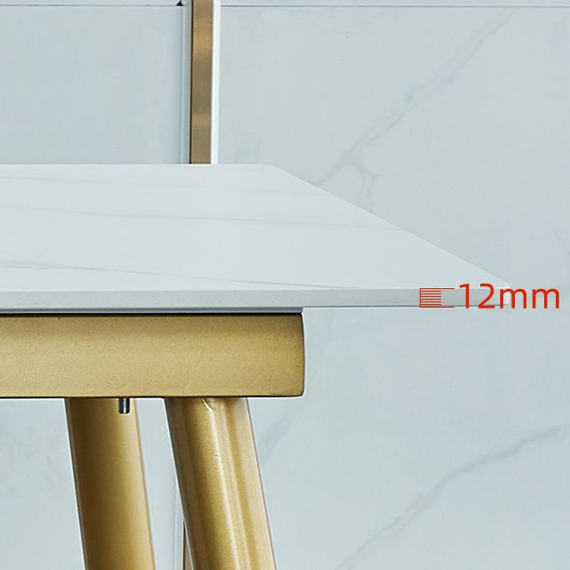 Luxusstil Sintered Stone Esstisch 4 Beine Basis Rechtecktisch für Zuhause