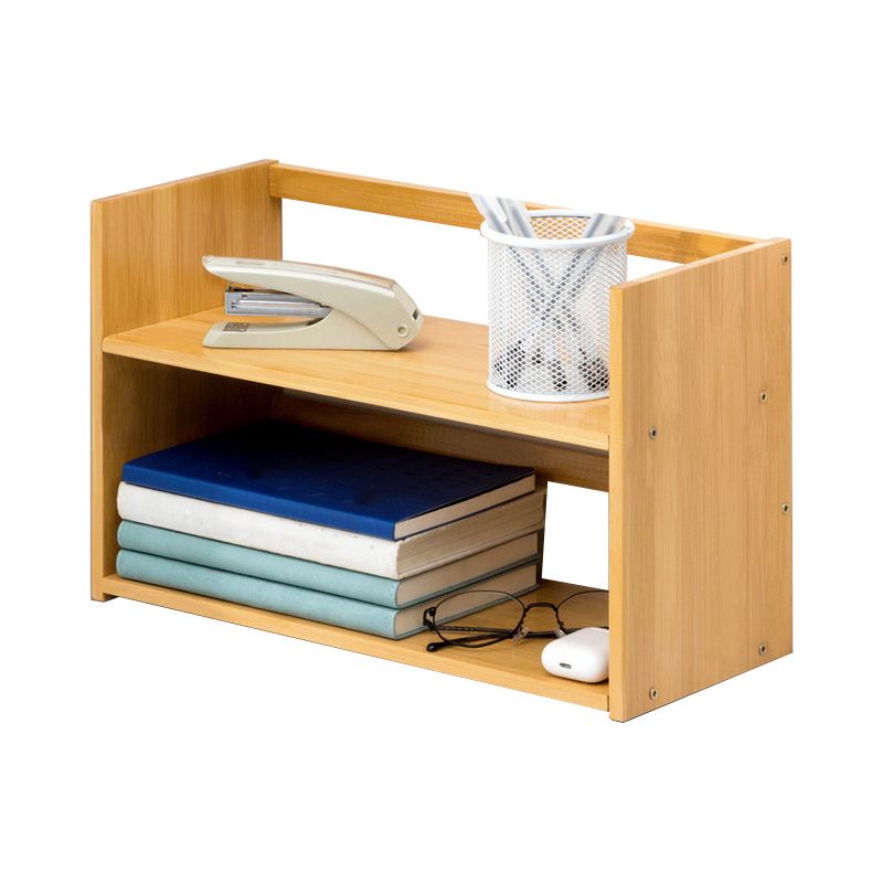Modern Style Open Back Bookshelf Bamboo Bookcase with Shelves