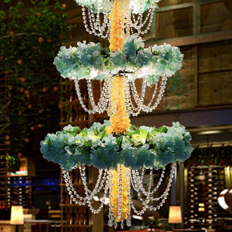 Luce il lampadario metallico Farmhouse Flower Dining Room Suspension Light