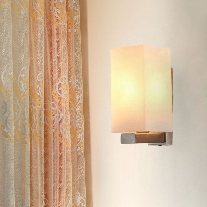 RECTANGE MUR CONCE LETURE ombre en verre moderne 1 lampe murale légère en finition chromée