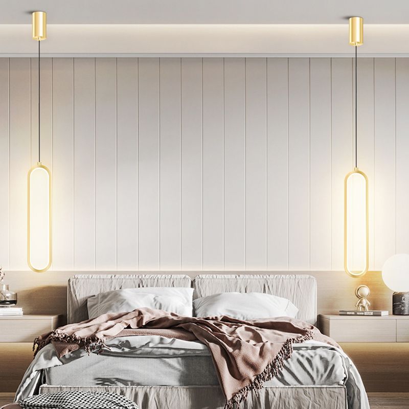 1-Light Wrought Iron Lighting Fixture Minimalism Pendant Light Kit for Bedroom