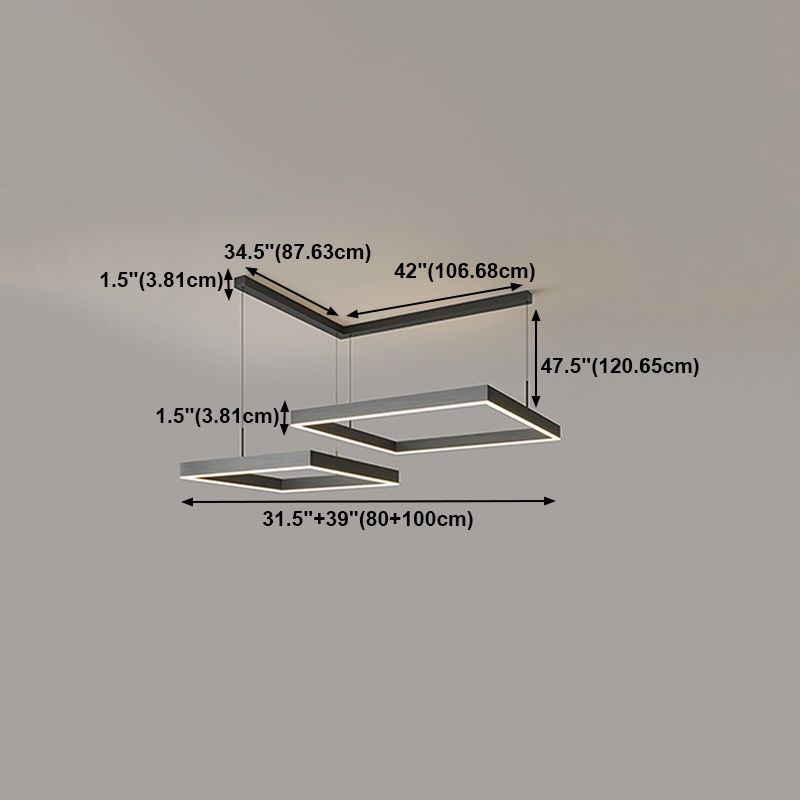 Lumières de lustre en forme carrée moderne