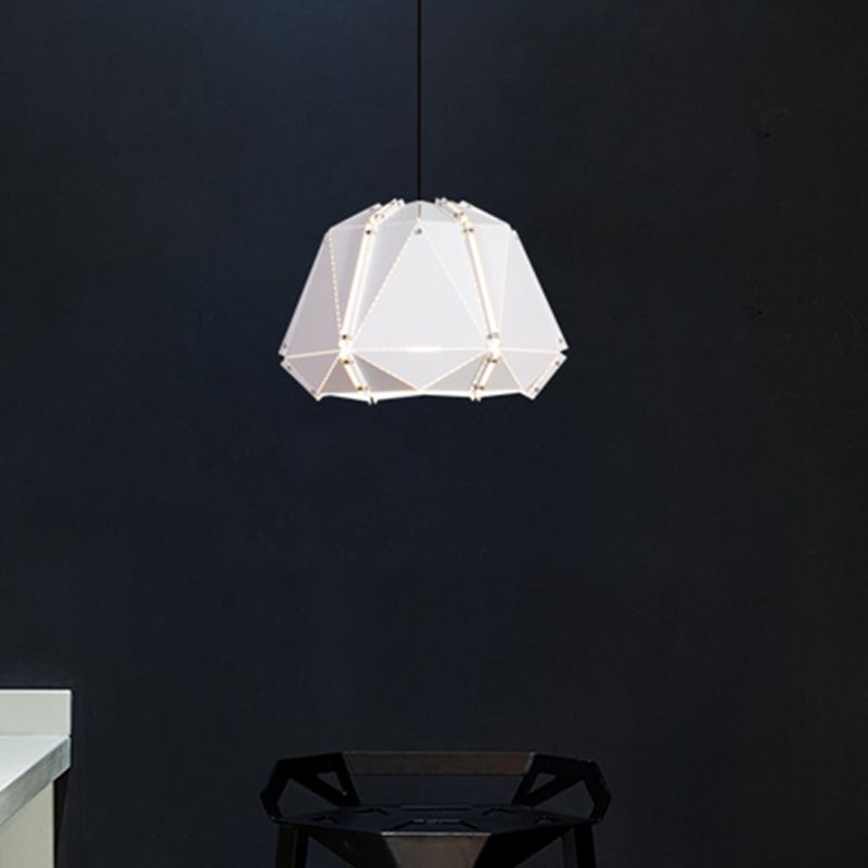 Geometric Metal Hanging Light Modernism 1 Head White/Pink Suspended Lighting Fixture for Bedroom