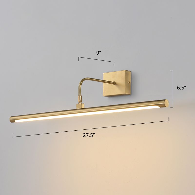 Sconce da parete tubolare in acrilico, lampada da specchio minimalista a LED per bagno con snodo girevole in ottone
