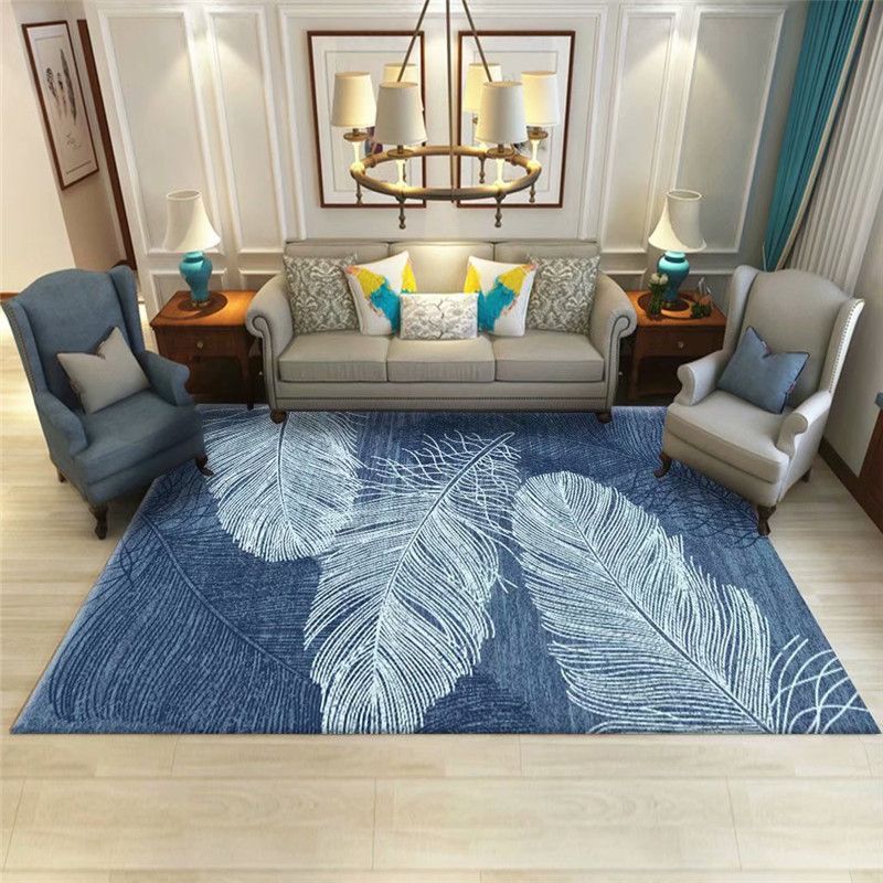 Modern Carpet Trendy Abstract Pattern Polyester Area Rug Stain Resistant Rug for Living Room