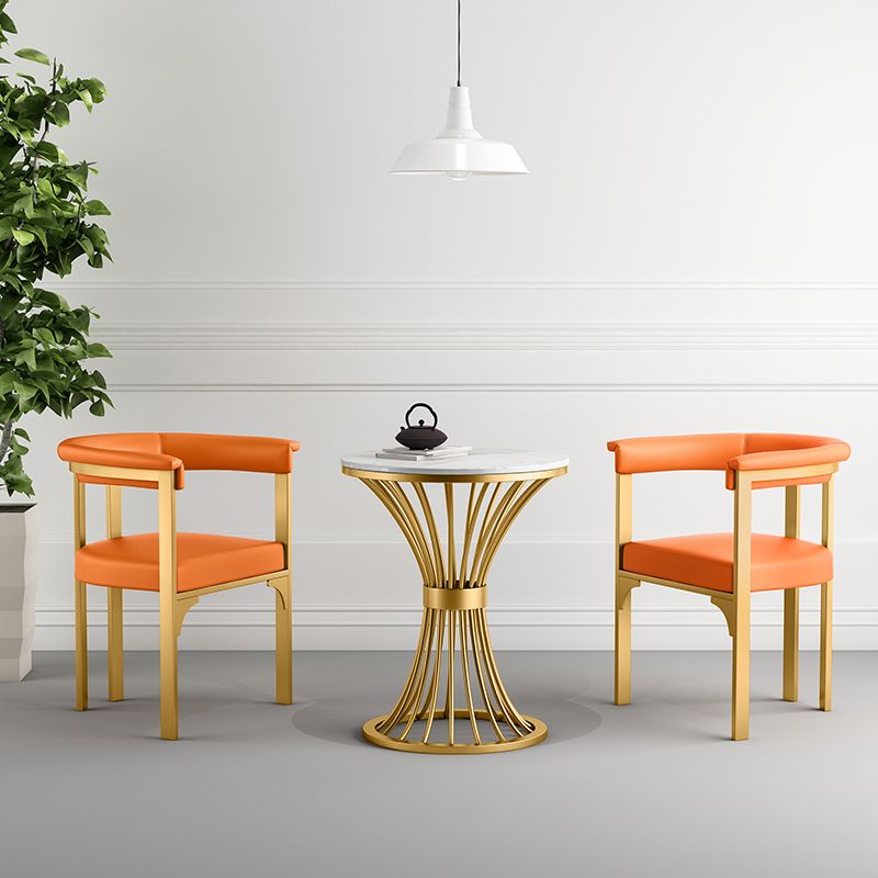 Sillas de comedor tapizadas de estilo escandinavo, sin brazos, con respaldo abierto (juego de 2)
