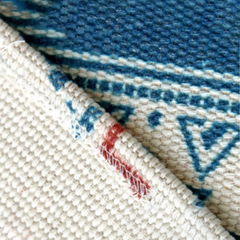 Alfombra con estampado de rayas contemporáneas, alfombra mezclada de algodón con flecos para decoración del hogar