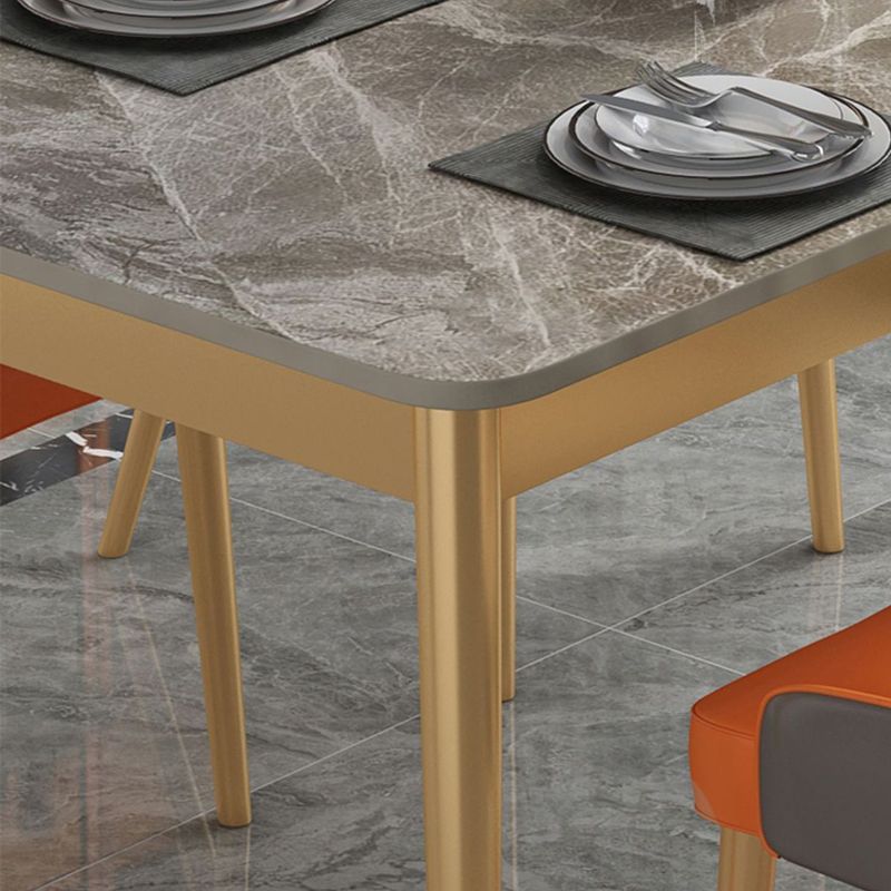 Rectangle 4 Legs Dining Table Modern Stone Table for Kitchen