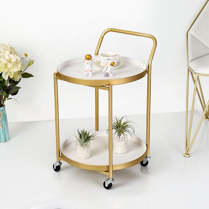 15.75 inch Wide Mid-Century Side Table Double Tier Round Side End Table