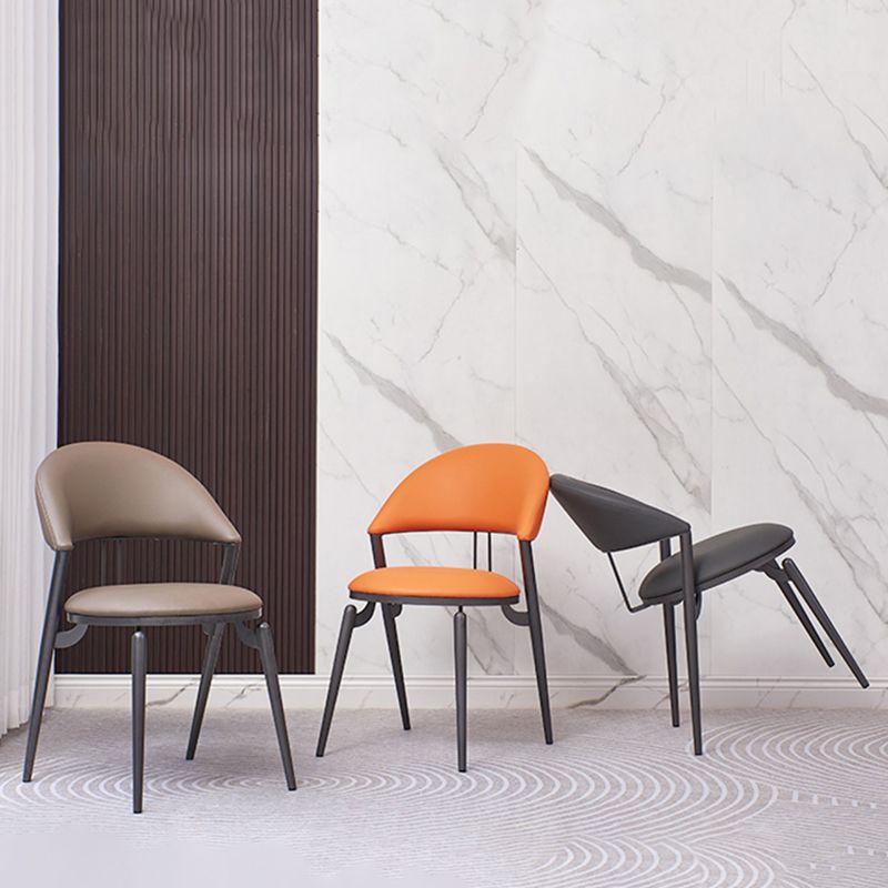 Metal Industrial Dining Chair Matte Finish Open Back Side Chair