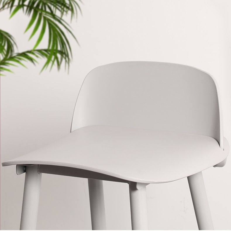 Scandinavian Plastic Barstool Plastic Furniture with Metal Legs in Matte Finish