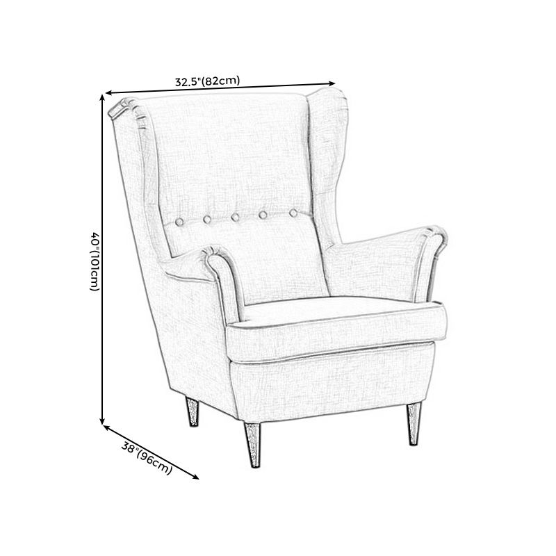 Tufted Back Wingback Chair Rolled Arms Accent Chair, 37.80" W √ó 32.28" L √ó 39.76" H