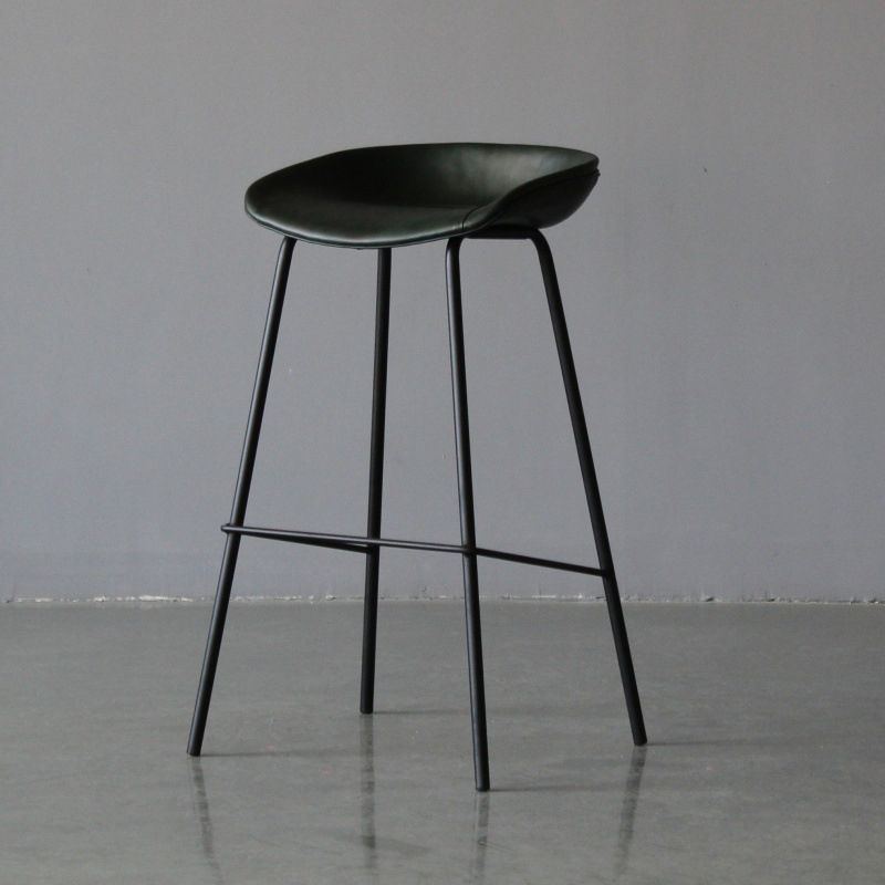 Scandinavian Metal Kitchen Dining Room Armless Stool Low Back Bar Stool