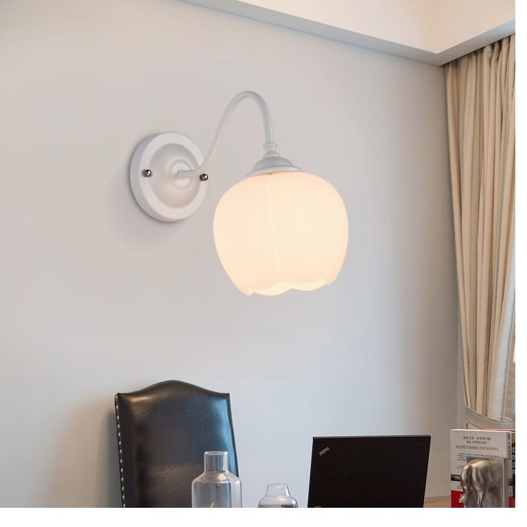 Gooseneck Wall Light Sconce Industrial Style Glass 1 Light Sconces