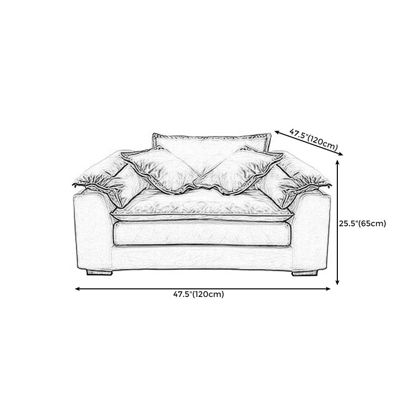 Fabric Pillow Top Arm Sectional Sofa 25.6"High Removable Cushions Sofa with Slipcover
