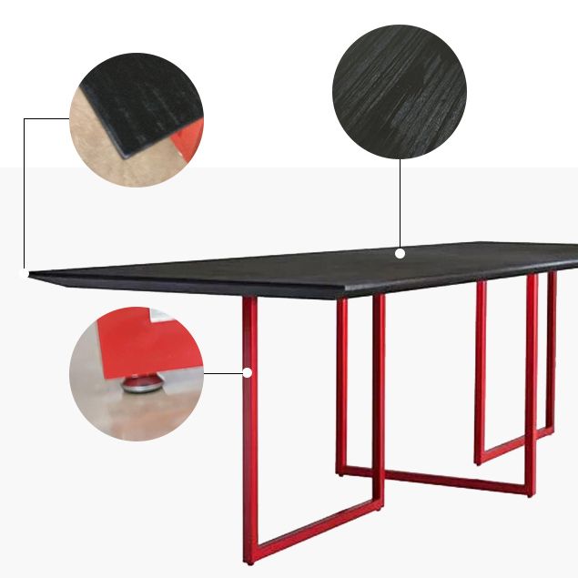 Mesa de comedor de madera sólida Mesa fija industrial para comedor
