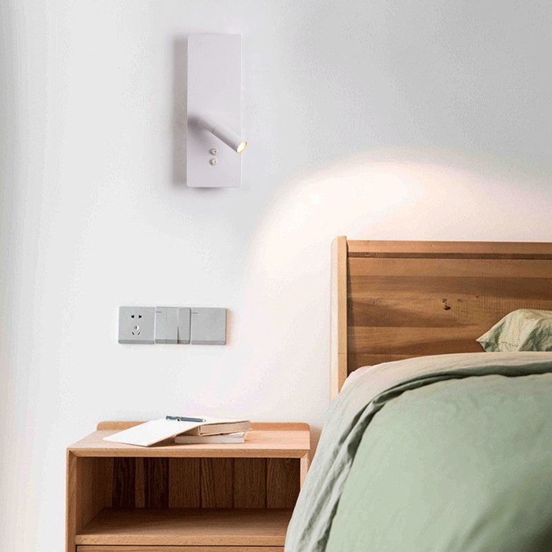 Modern Simple Iron Wall Light Rotatable Rectangle Shape Wall Lamp for Bedroom