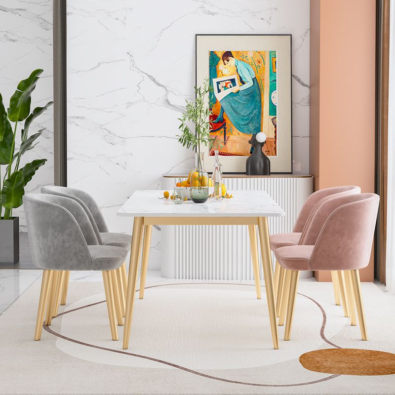 Glam Dining Room Set 1/4/5/7 Pcs Rectangle Dining Table with Upholstered Chairs