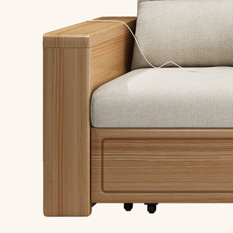 32" Wide Scandinavian Sofa Bed Pillow Included Wood Sleeper Sofa