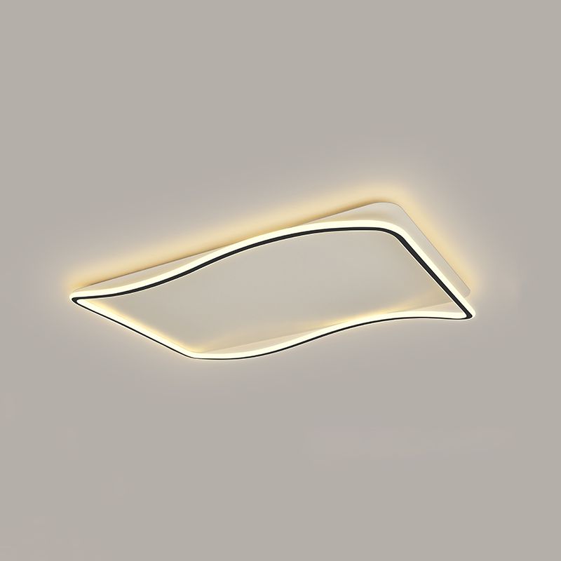 Flush géométrique moderne Mount Light Acrylic Flush Mount Ceiling Light in Black and White Finish