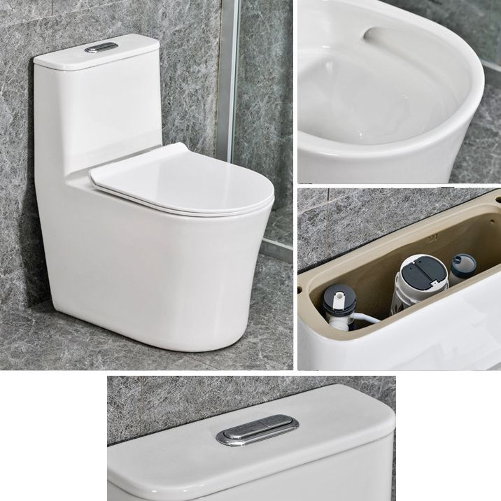 Modern White Flush Toilet Ceramic Elong One-Piece Toilet with Slow Close Seat
